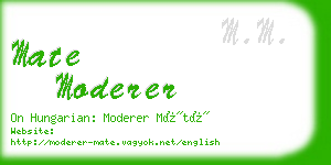 mate moderer business card